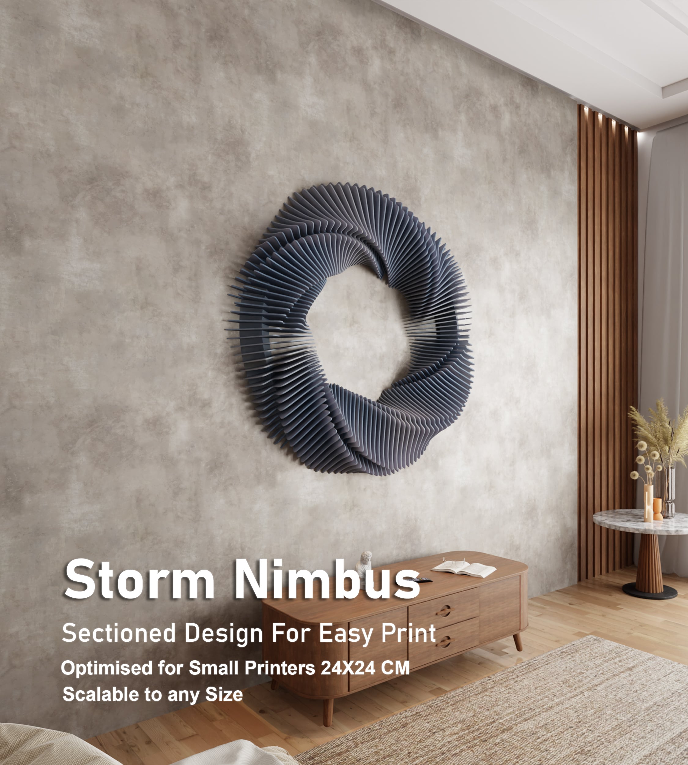 Storm Nimbus Wall Sculpture Model 3D Print Model 3d model