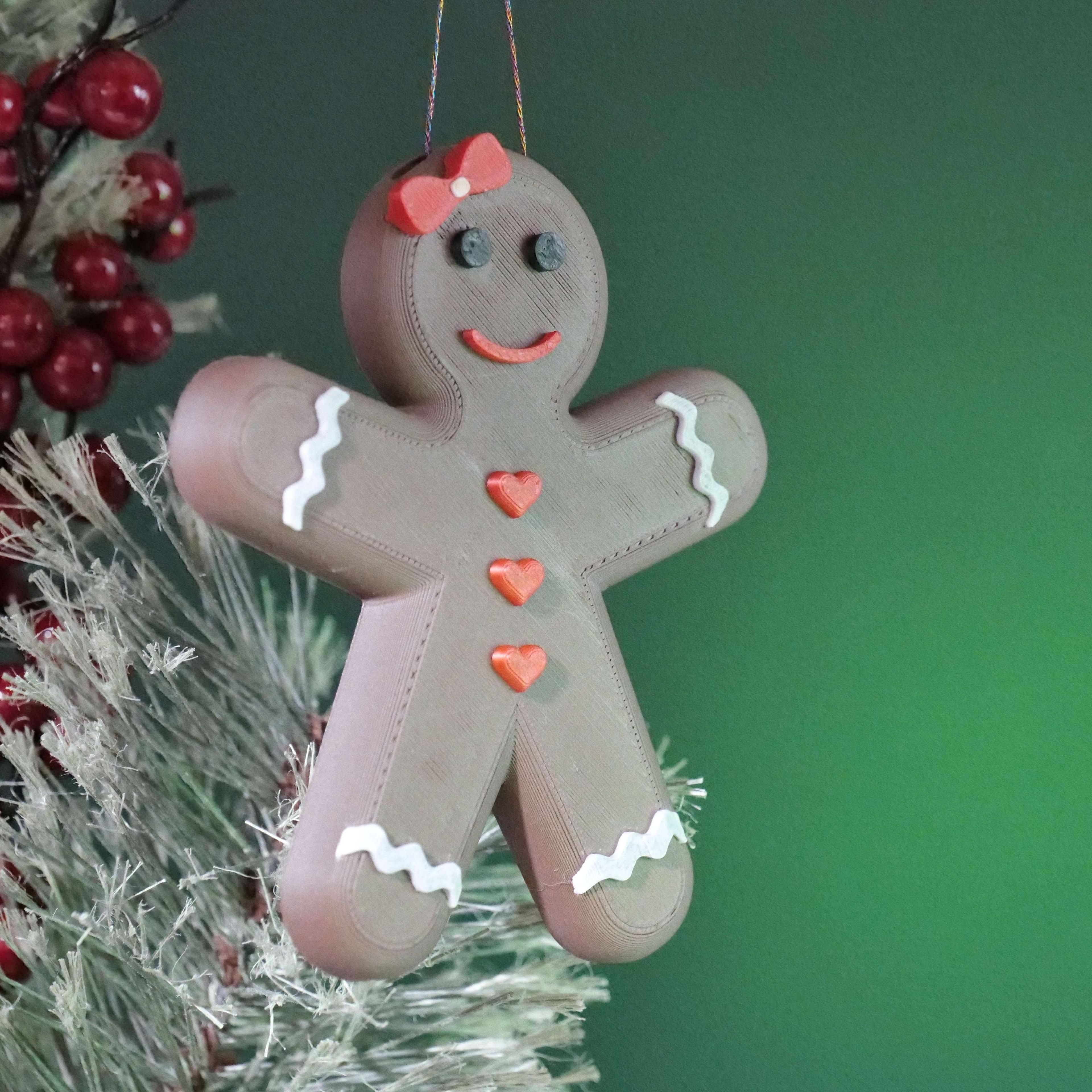 Christmas Ornament Gingerbread Girl / Woman with Bow 3d model