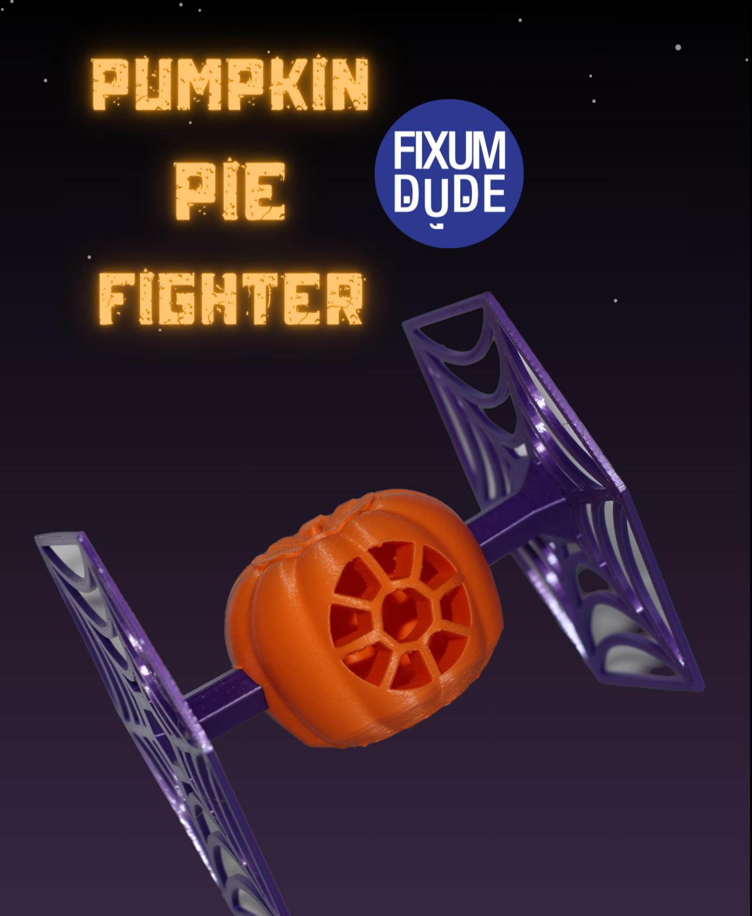 Pumpkin PIE Fighter (Halloween Themed Star Wars TIE Fighter)  - The coolest in the galaxy! - 3d model