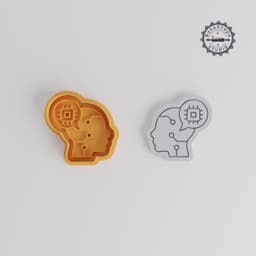 Brain Processing Shape Cutter & Stamp, Cookie & Fondant Set, S/M/L Sizes, Innovative Mind Design, 3D Print STL File Collection PRODUCT_2870 3d model