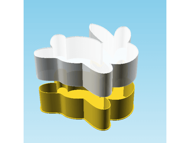 Rabbit 00A3, nestable box (v2) #SpringThangs 3d model