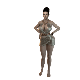 Curvy Woman in a Stylish Short Dress v2 3d model