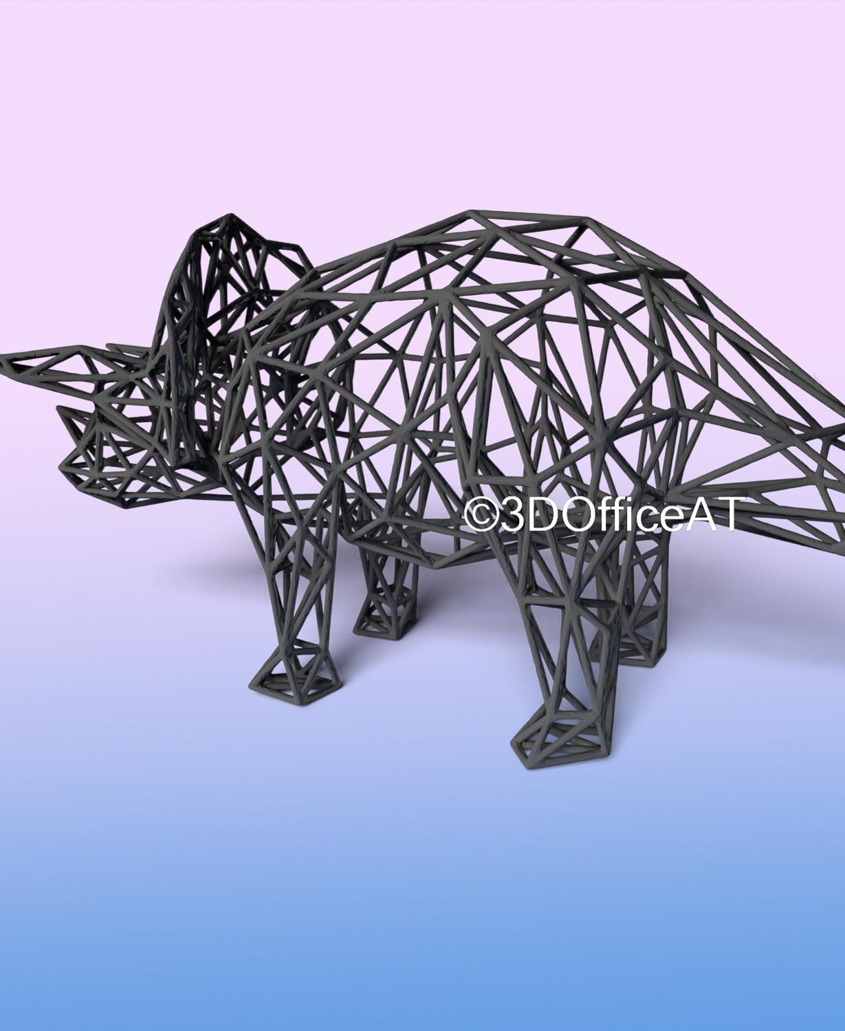 Triceratops Wire Art 3d model