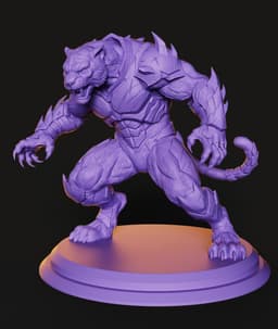 Armored Tiger Warrior STL | Fantasy 3D Print | HighDetail 3d model