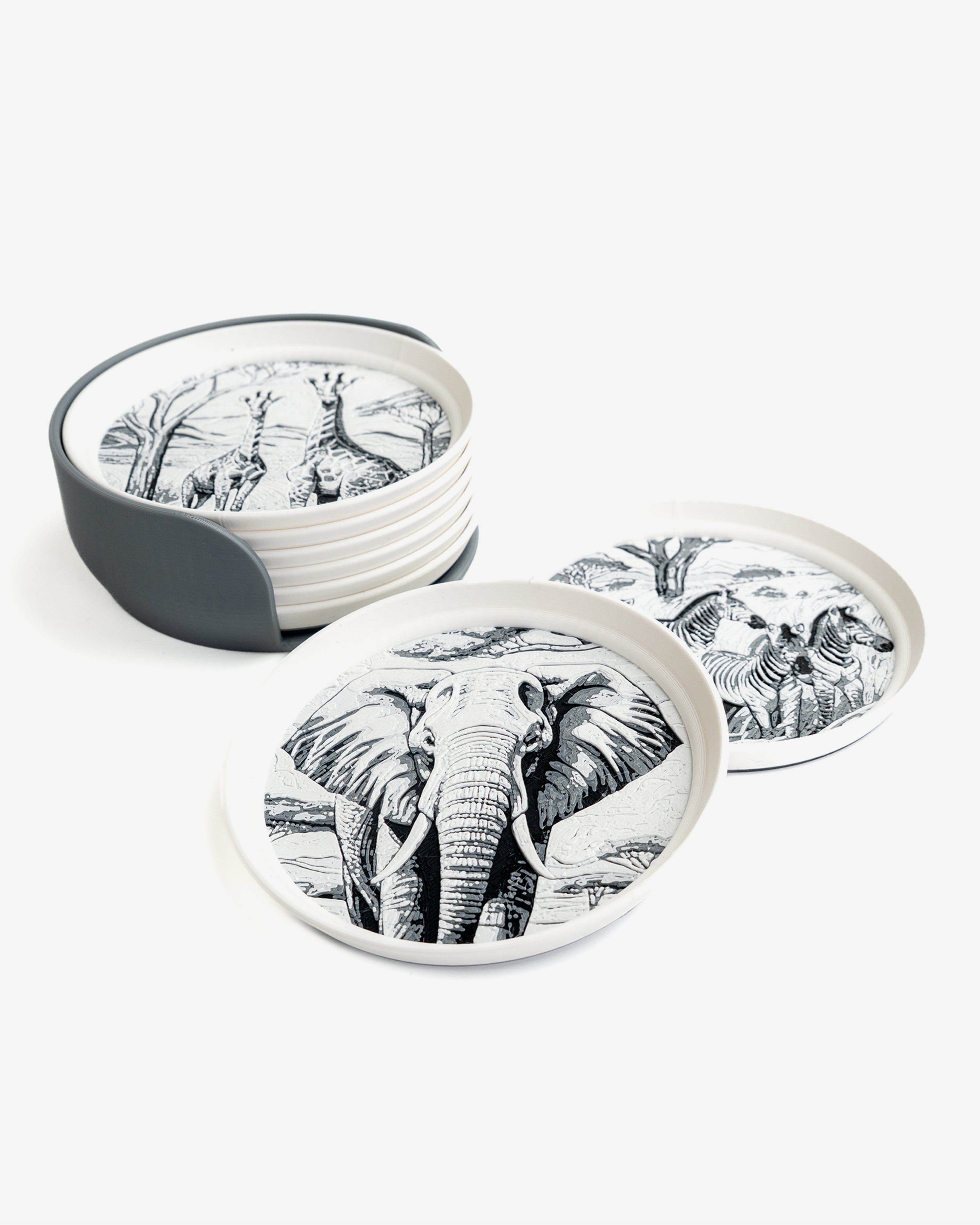 Savanna Wildlife Stackable Coasters 3d model