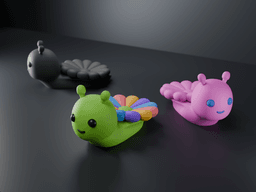 Cute Rainbow Snail – Fun Multicolor Print 3d model