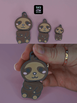 Sloth Wiggle Keyring 3d model