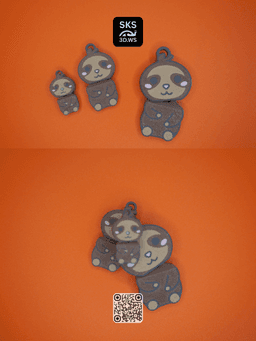 Sloth Wiggle Keyring 3d model