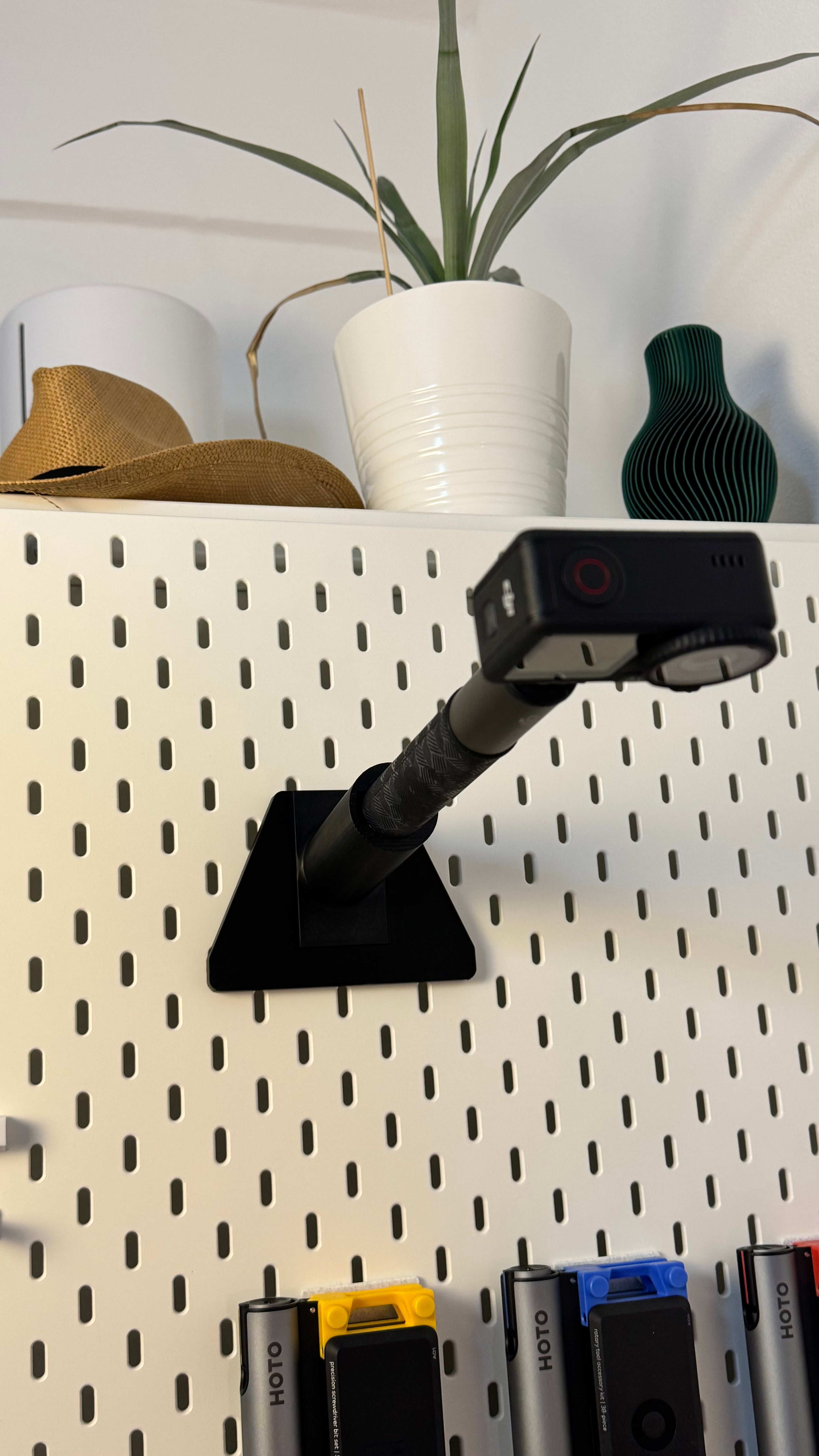DJI Selfie stick mount for IKEA SKADIS 3d model