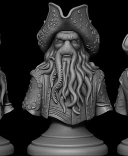 Davy Jones – 3D Printable Bust 3d model