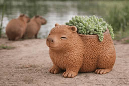 Capybara Planter STL – High-End Designer Animal Plant Pot | 3D Printable Cute Home Decor 3d model