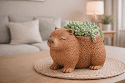 Capybara Planter STL – High-End Designer Animal Plant Pot | 3D Printable Cute Home Decor 3d model