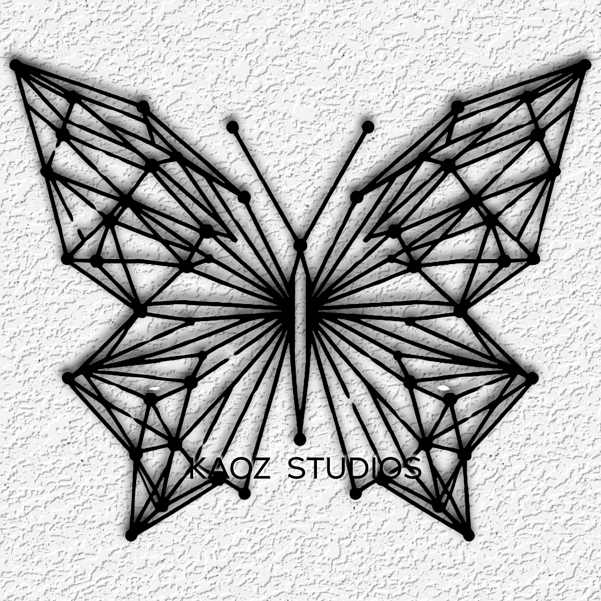 geometric butterfly wall art low poly wall decor 3d model