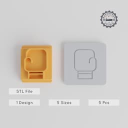 Boxing Glove Stamp Tile Set, 5 Sizes, Perfect for Clay, Cookies & Fondant PRODUCT_2424 3d model