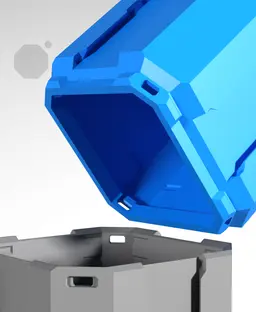 4x2x0.5 - Topped Multipoint Rail - Standard Click-In Multibin Shell Extension 3d model