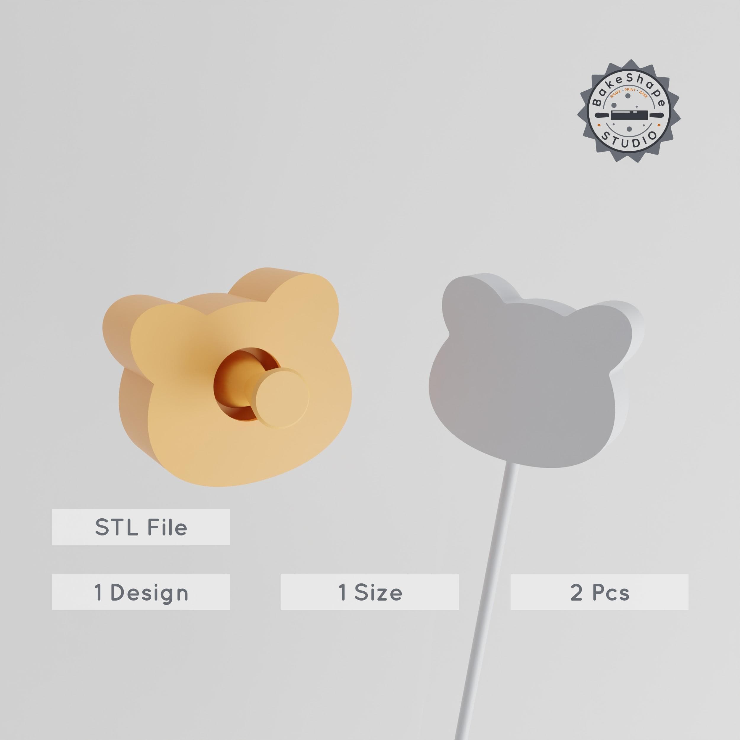 Panda Cake Pop Mold, 2-Piece Wildlife Panda Baking Set, Black & White Bear Dessert Decor, Wildlife Bamboo Bear STL PRODUCT_2216 3d model