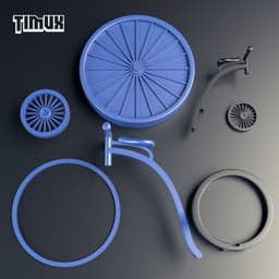 VINTAGE BICYCLE CLOCK HOLDER AND PHOTO FRAME 3d model