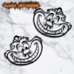 cheshire cat earrings alice in wonderland jewelry or keychain 3d model