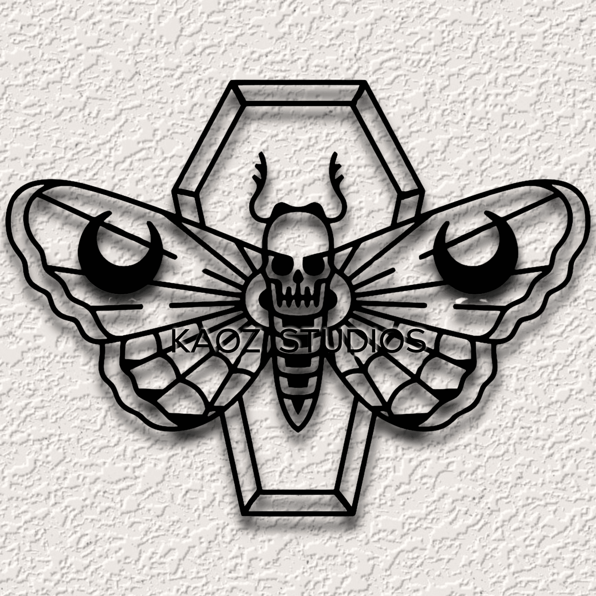 death moth wall art coffin wall decor horror decoration 3d model