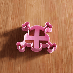 Skull and Crossbones Cookie Cutter Stamp Utensil 3d model