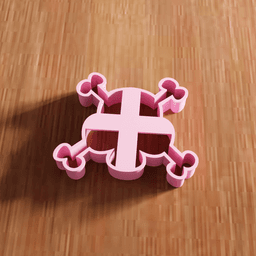 Skull and Crossbones Cookie Cutter Stamp Utensil 3d model