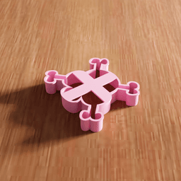 Skull and Crossbones Cookie Cutter Stamp Utensil 3d model