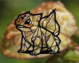 Geometric pokemon Bulbasaur Wallart 3d model