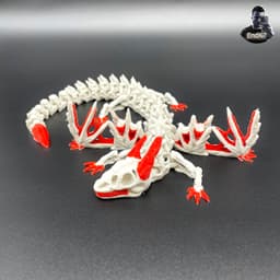 Big Skeleton Dragon - Winged - Articulated - Flexi - Print in Place - No Supports - Fantasy - Multi 3d model