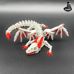 Big Skeleton Dragon - Winged - Articulated - Flexi - Print in Place - No Supports - Fantasy - Multi 3d model