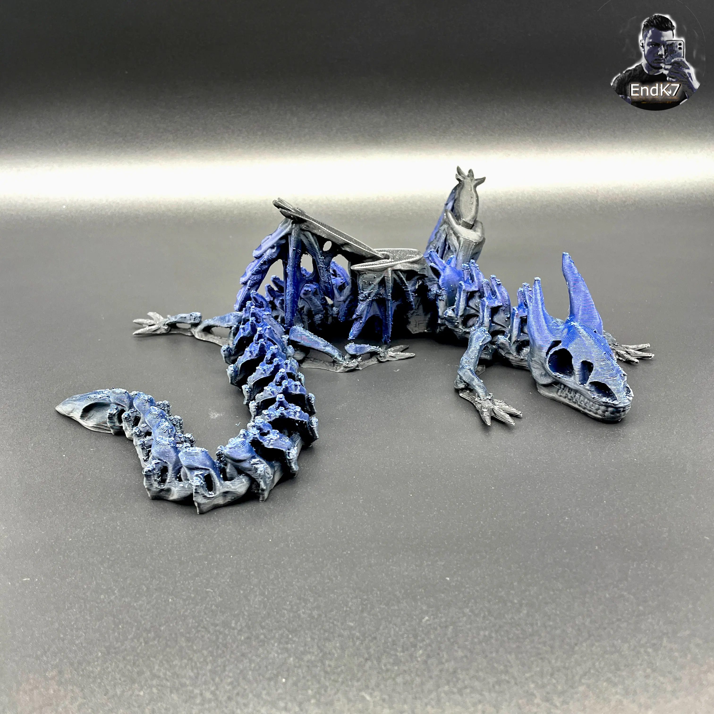 Big Skeleton Dragon - Winged - Articulated - Flexi - Print in Place - No Supports - Fantasy - Multi 3d model
