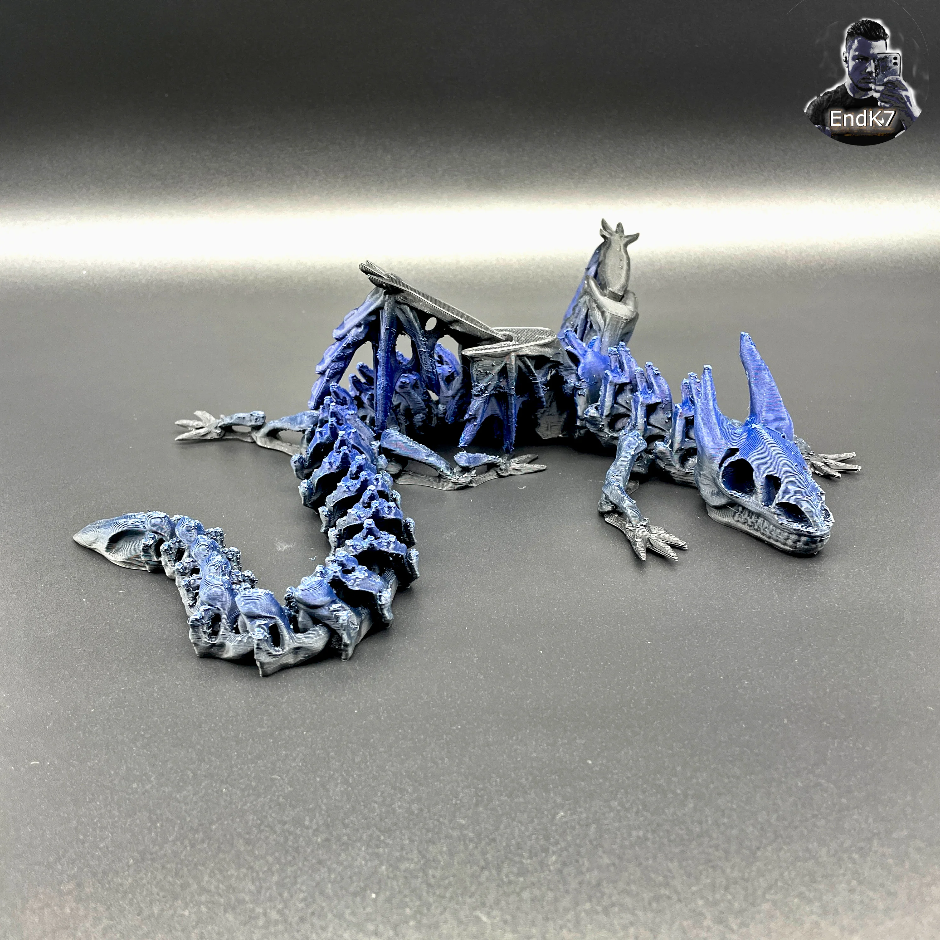 Big Skeleton Dragon - Winged - Articulated - Flexi - Print in Place - No Supports - Fantasy - Multi 3d model