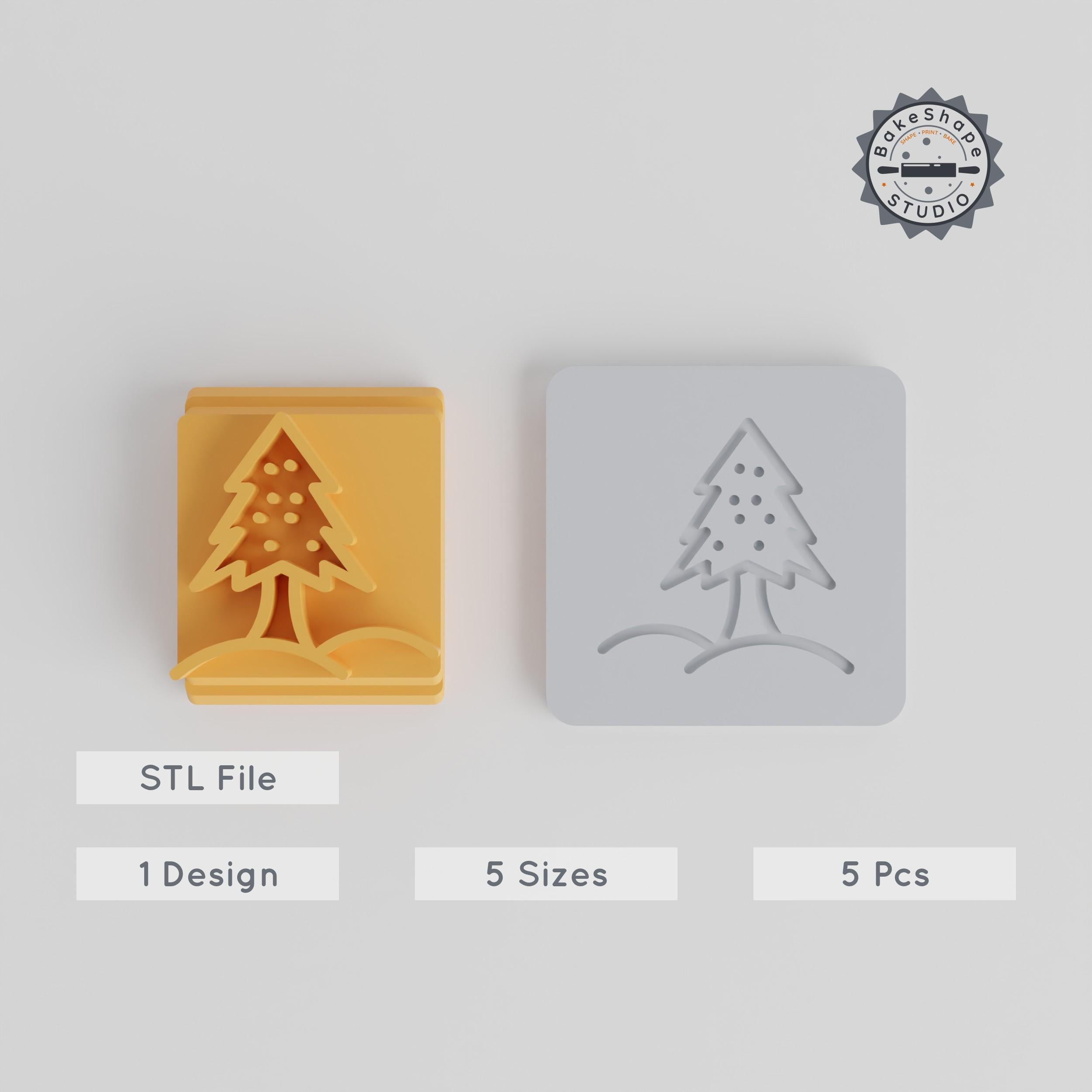 Forest Stamp Tile Set, 5 Sizes: 20-40mm, Perfect for Clay, Cookies & Fondant, Nature & Woodland Designs PRODUCT_4655 3d model