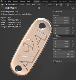 FREE A24 Logo and Keychain 3d model