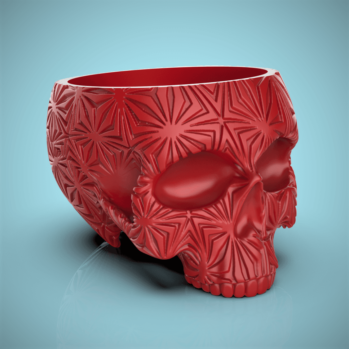 Star Burst Skull Planter-Bowl 3d model