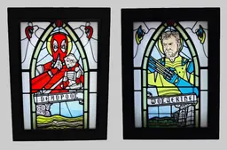 Deadpool Stained Glass Light Box 3d model