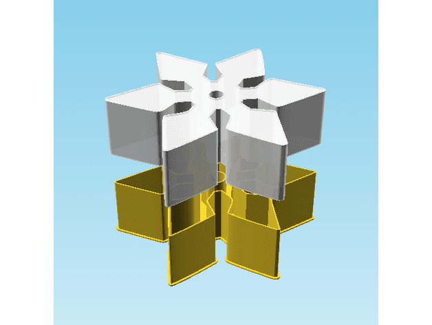 Shuriken 0034, nestable box (v2) 3d model