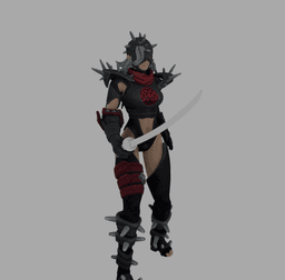 Warrior Woman with Havok Armor Chinese Dao Fantasy Armor v2 3d model