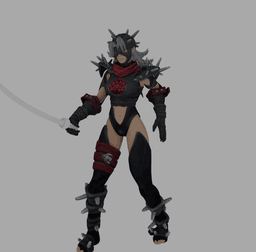 Warrior Woman with Havok Armor Chinese Dao Fantasy Armor v2 3d model