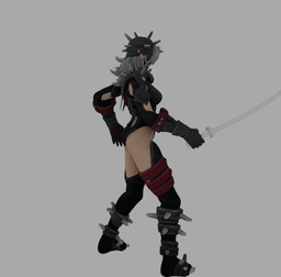 Warrior Woman with Havok Armor Chinese Dao Fantasy Armor v2 3d model