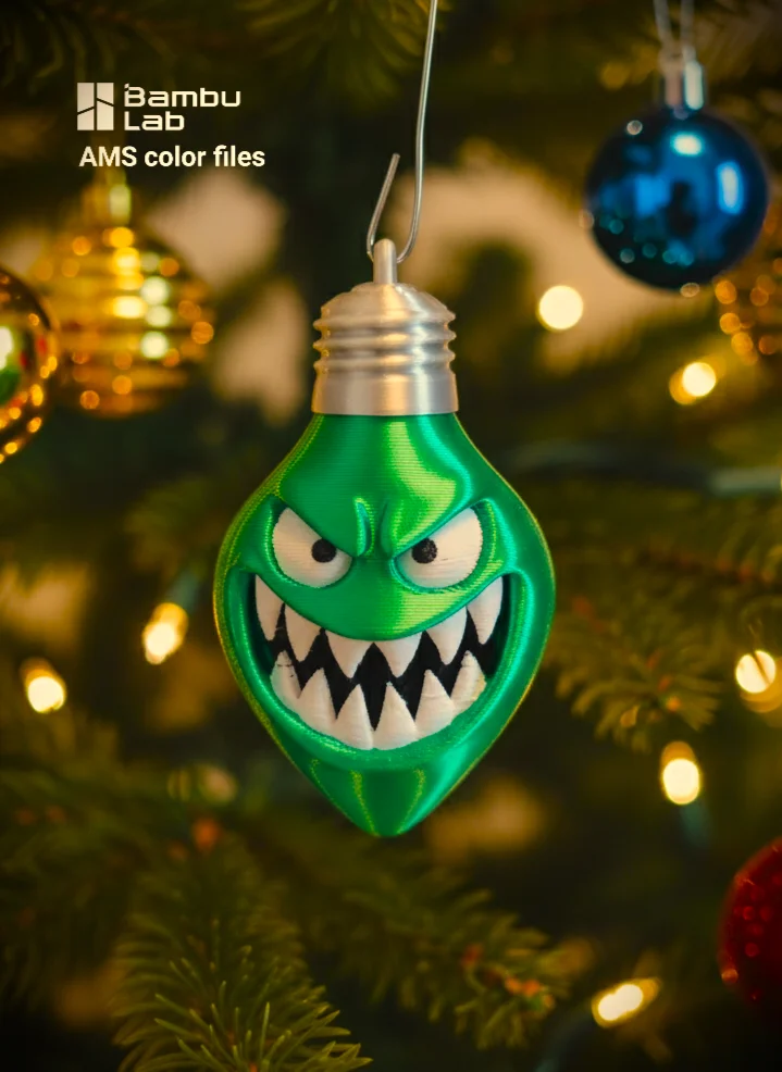 Monstrous mimic light bulb ornament 3d model