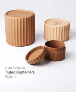 Fluted Containers (Three Sizes) 3d model