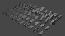 ROBOT KIT FOR PRINTING AND KITBASHING 3d model