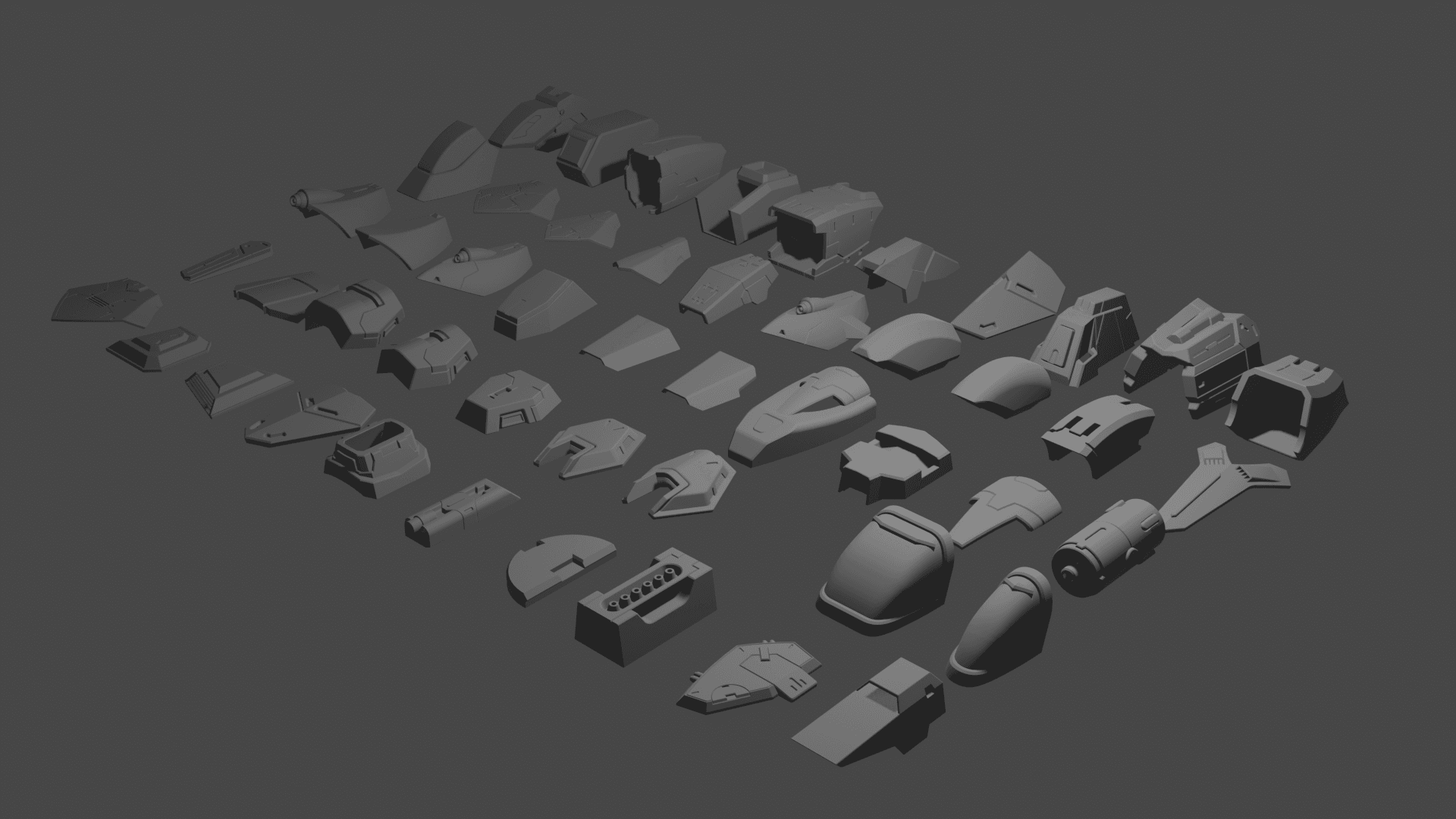 ROBOT KIT FOR PRINTING AND KITBASHING 3d model