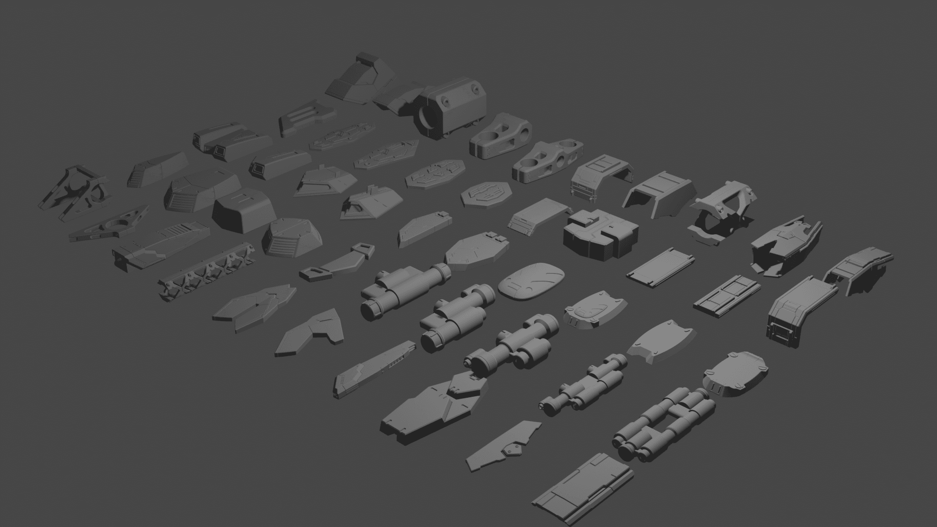 ROBOT KIT FOR PRINTING AND KITBASHING 3d model