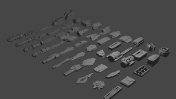 ROBOT KIT FOR PRINTING AND KITBASHING 3d model
