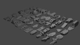 ROBOT KIT FOR PRINTING AND KITBASHING 3d model