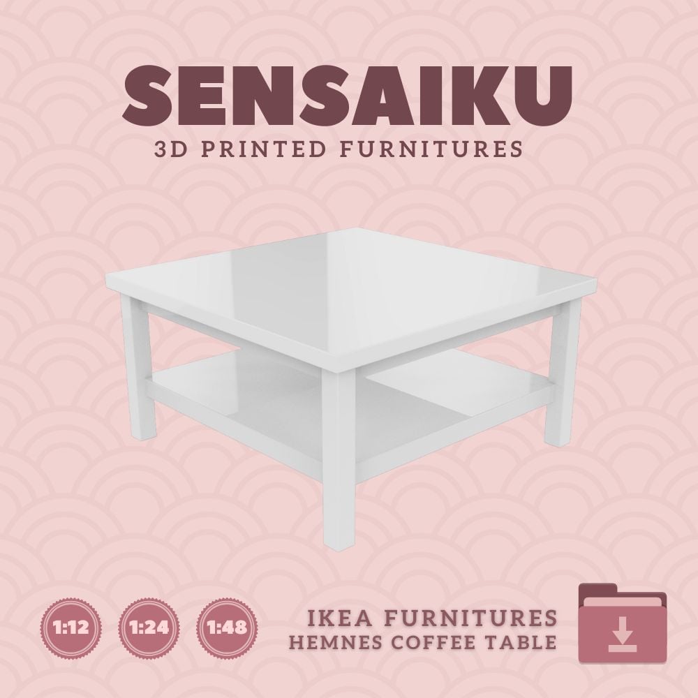 Miniature Replica HEMNES Coffee Table for Dollhouse - IKEA (1:12,24,48) 3d model