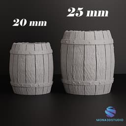 Highly Detailed Barrel Miniature – 20mm & 25mm | Pre-supported STL for SLA (PrusaSlicer Ready) 3d model