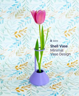 Minimalist Vase | Shell Vase V2 | Easy 3D Print Home Decor | No Supports 3d model