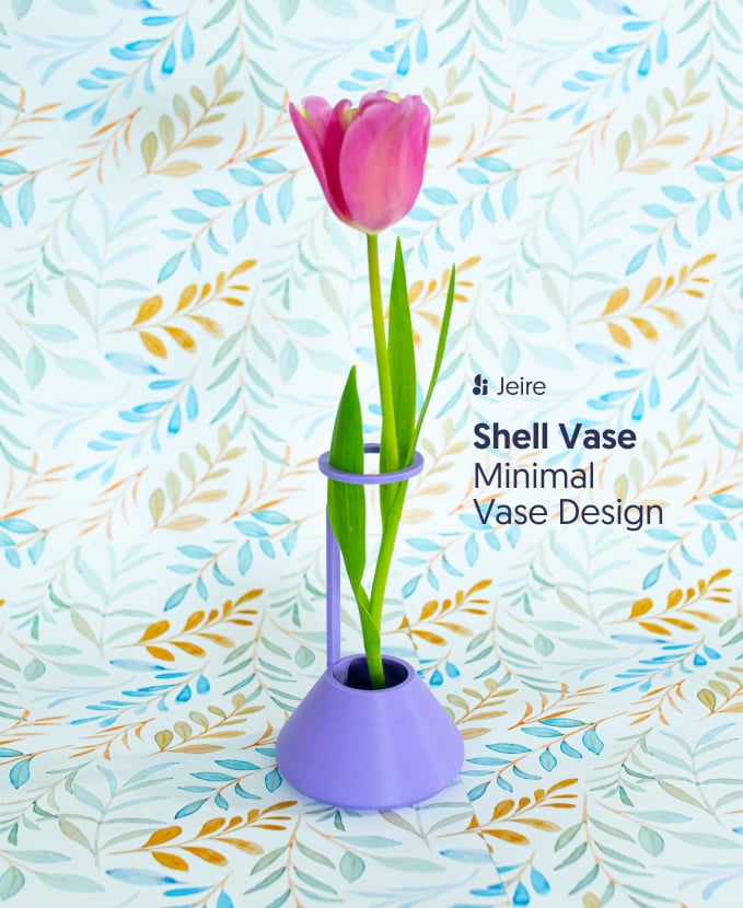 Minimalist Vase | Shell Vase V2 | Easy 3D Print Home Decor | No Supports 3d model